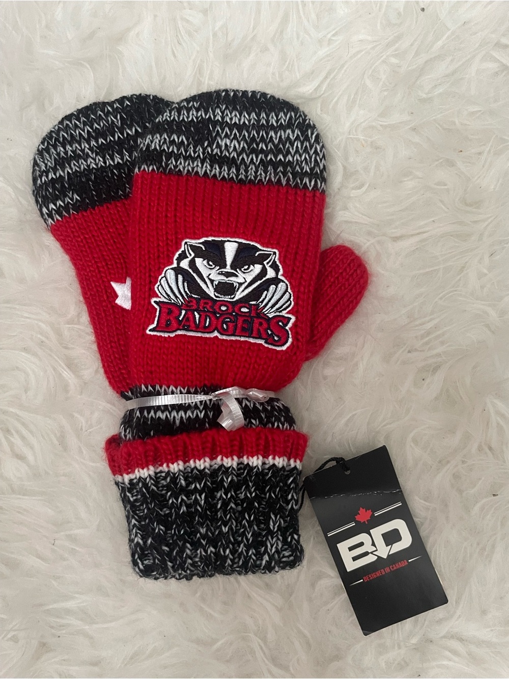 Brock Badgers Knitted Mittens